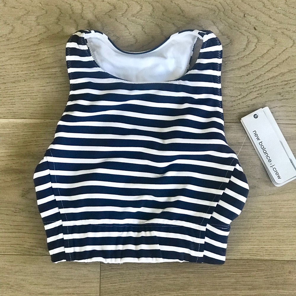 NWT New Balance x J Crew Striped Sports Bra